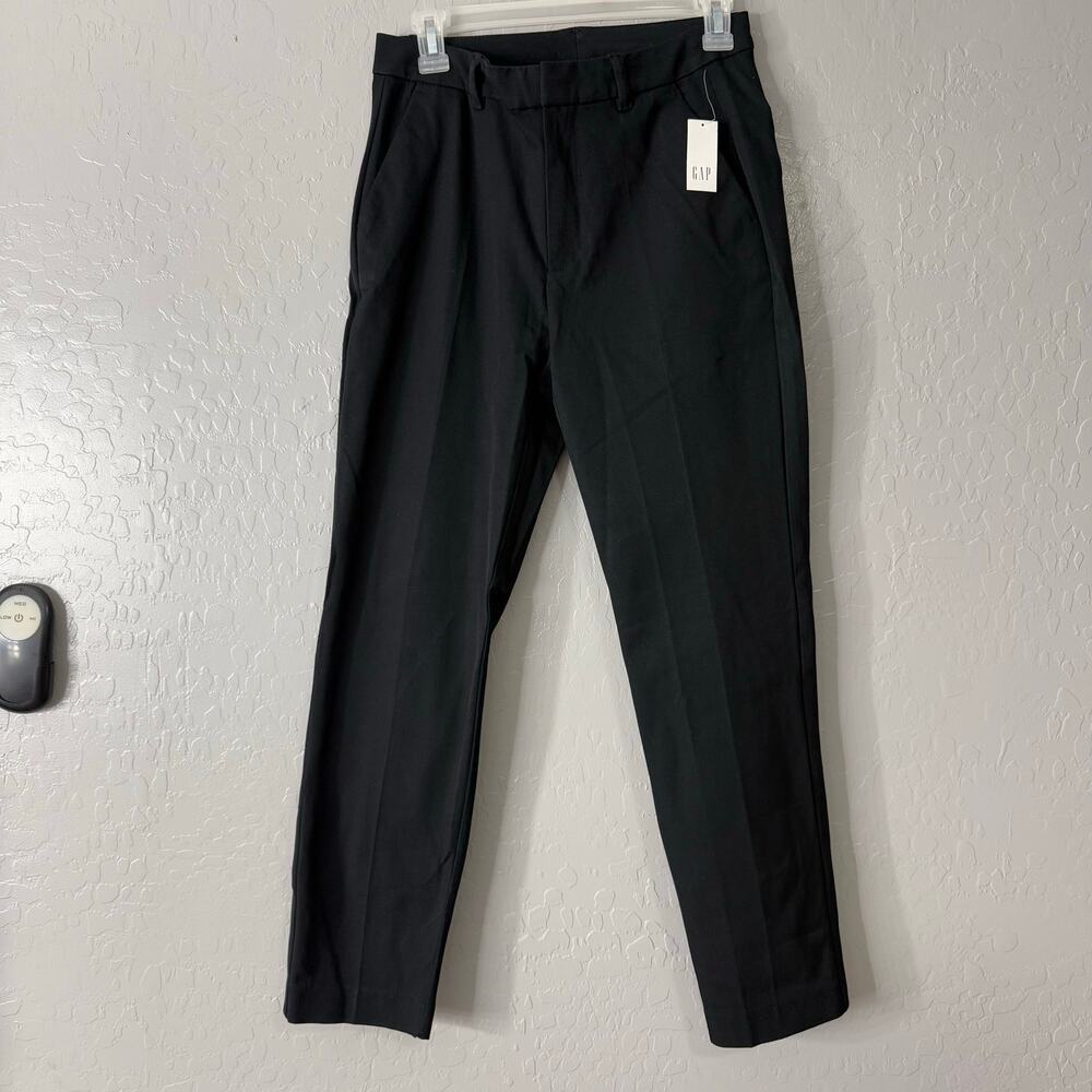 Gap Women's Mid Rise BiStretch Slim Pants Black Size 4 Tall 4T Stretch